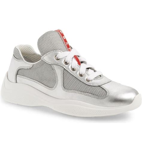 prada silver low tops|prada sneakers.